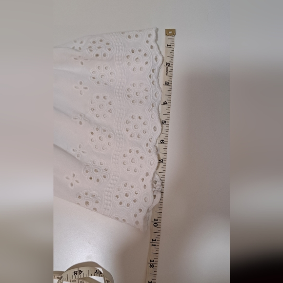 Japna Women’s Wrap Surplice Bell Sleeve Crop Top White Size Medium - Picture 9 of 9